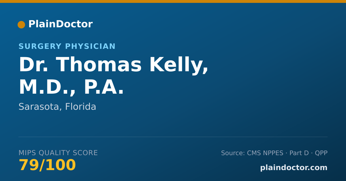 Shareable card for Thomas Kelly, M.D., P.A. - Surgery Physician, Sarasota, FL