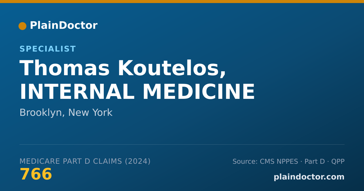 Shareable card for Thomas Koutelos, INTERNAL MEDICINE - Specialist, Brooklyn, NY