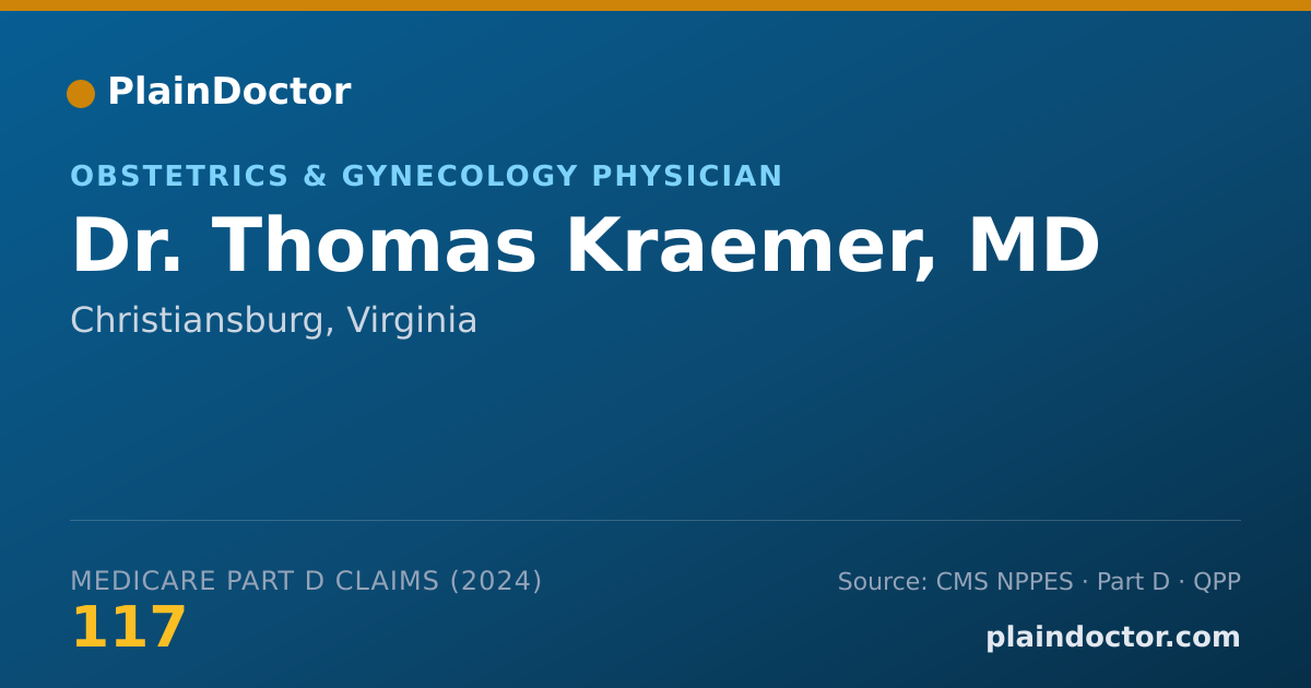 Shareable card for Thomas Kraemer, MD - Obstetrics & Gynecology Physician, Christiansburg, VA