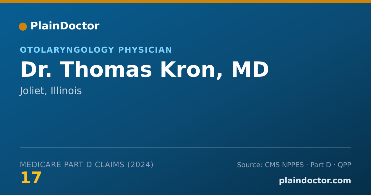Shareable card for Thomas Kron, MD - Otolaryngology Physician, Joliet, IL