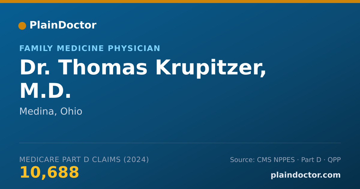 Shareable card for Thomas Krupitzer, M.D. - Family Medicine Physician, Medina, OH