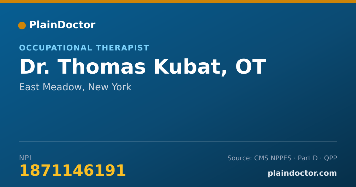 Shareable card for Thomas Kubat, OT - Occupational Therapist, East Meadow, NY