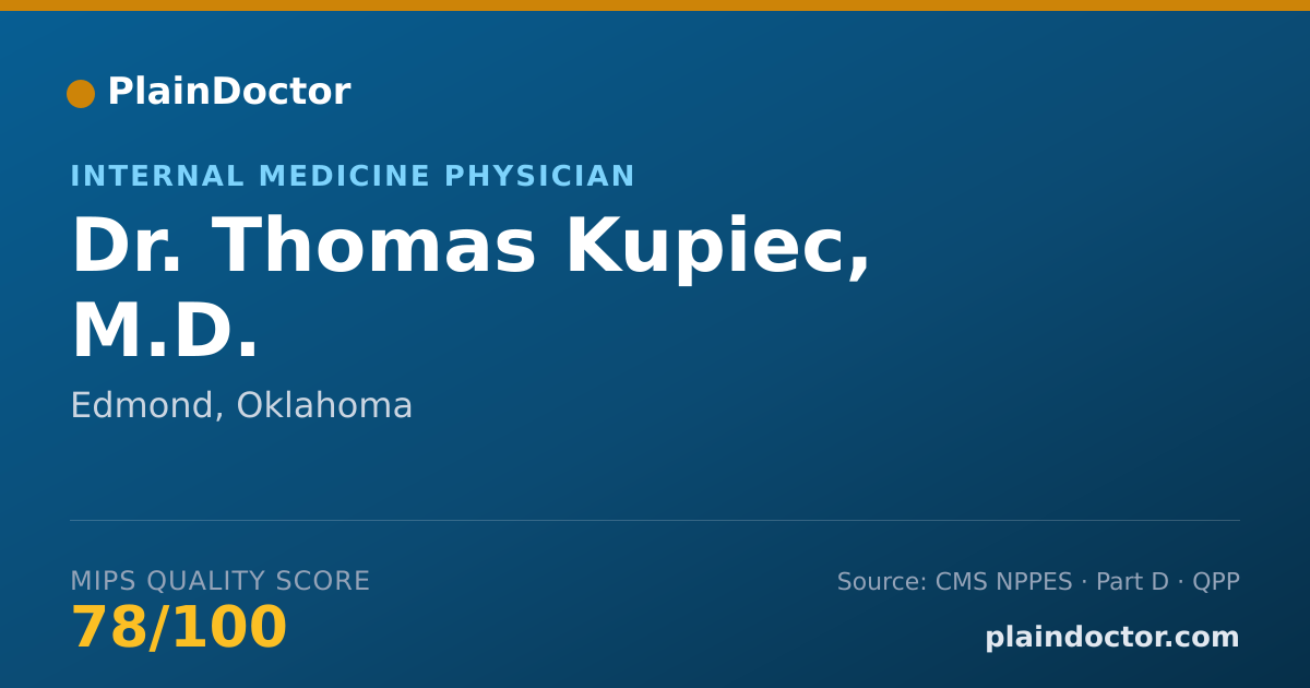 Shareable card for Thomas Kupiec, M.D. - Internal Medicine Physician, Edmond, OK
