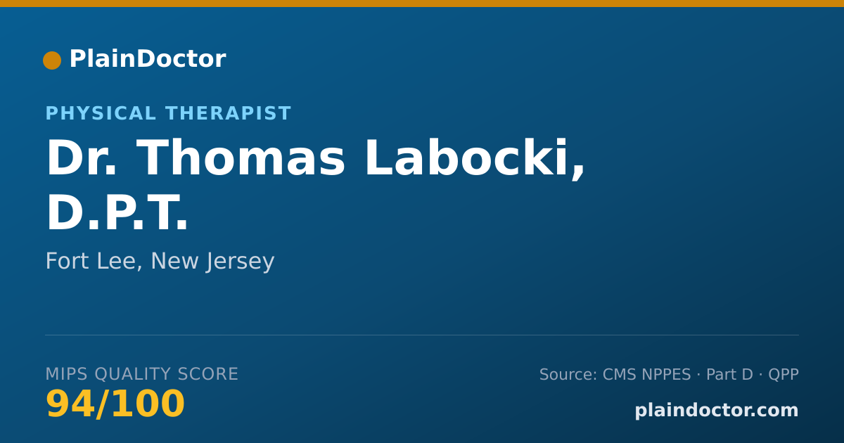 Shareable card for Thomas Labocki, D.P.T. - Physical Therapist, Fort Lee, NJ