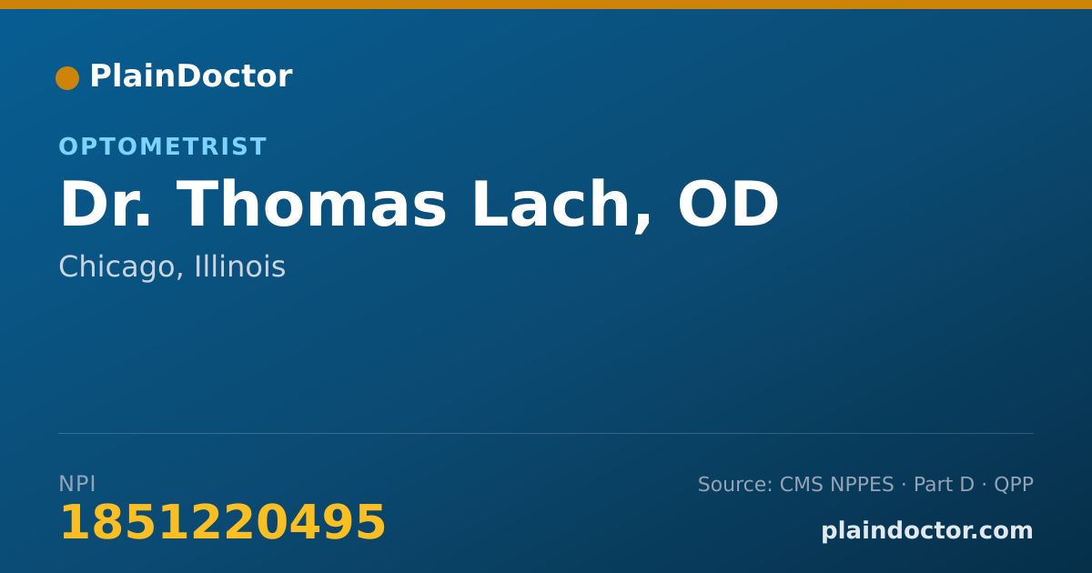 Shareable card for Thomas Lach, OD - Optometrist, Chicago, IL