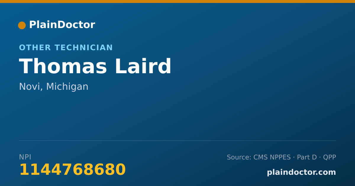 Shareable card for Thomas Laird - Other Technician, Novi, MI