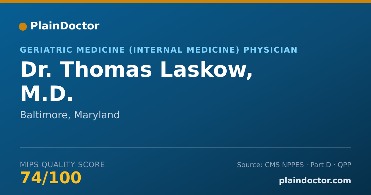 Shareable card for Thomas Laskow, M.D. - Geriatric Medicine (Internal Medicine) Physician, Baltimore, MD