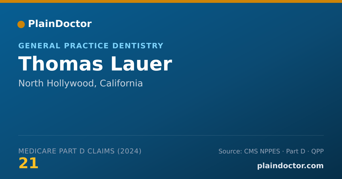 Shareable card for Thomas Lauer - General Practice Dentistry, North Hollywood, CA