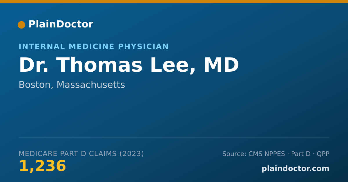 Shareable card for Thomas Lee, MD - Internal Medicine Physician, Boston, MA