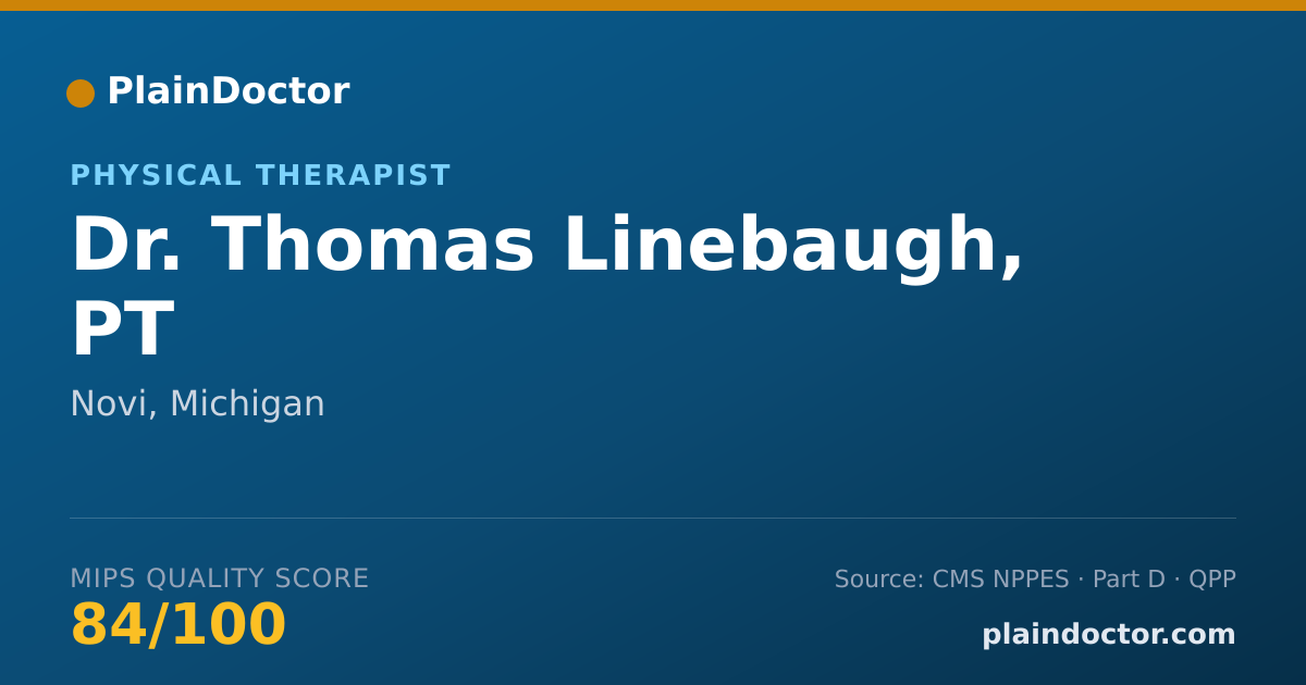 Shareable card for Thomas Linebaugh, PT - Physical Therapist, Novi, MI