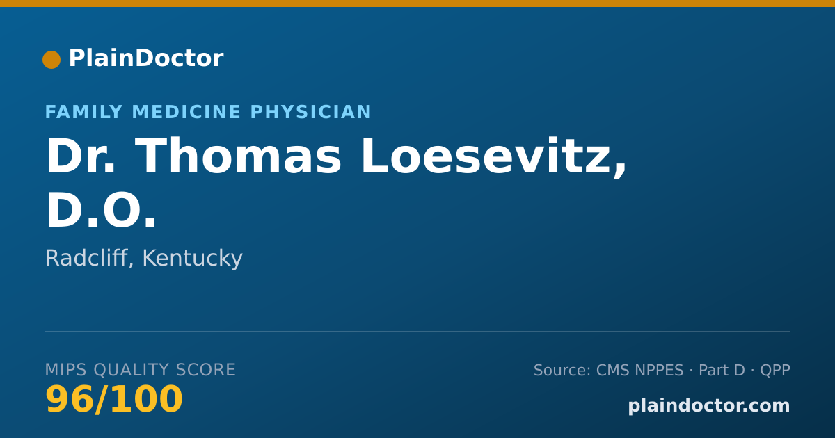 Shareable card for Thomas Loesevitz, D.O. - Family Medicine Physician, Radcliff, KY