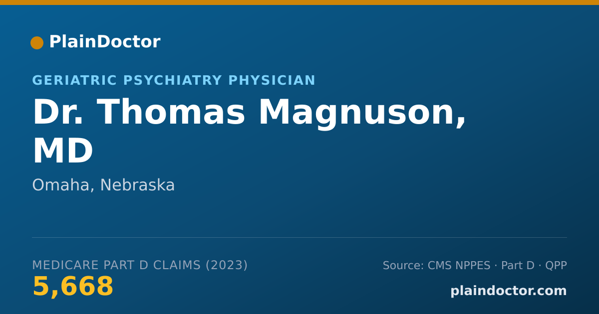 Shareable card for Thomas Magnuson, MD - Geriatric Psychiatry Physician, Omaha, NE