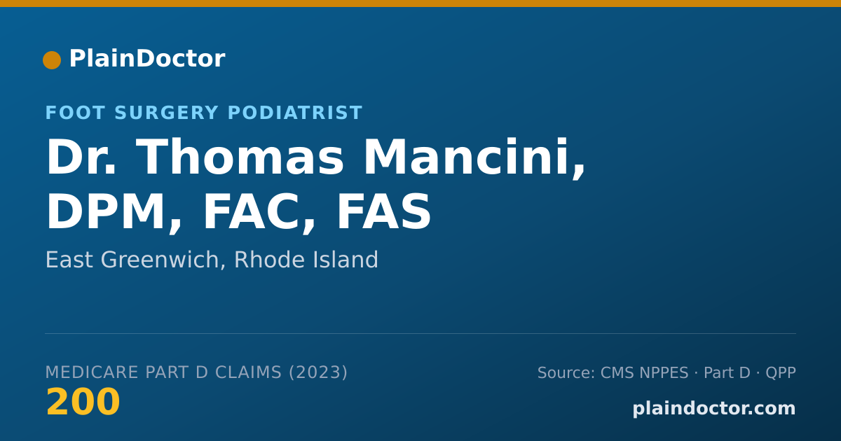 Shareable card for Thomas Mancini, DPM, FAC, FAS - Foot Surgery Podiatrist, East Greenwich, RI