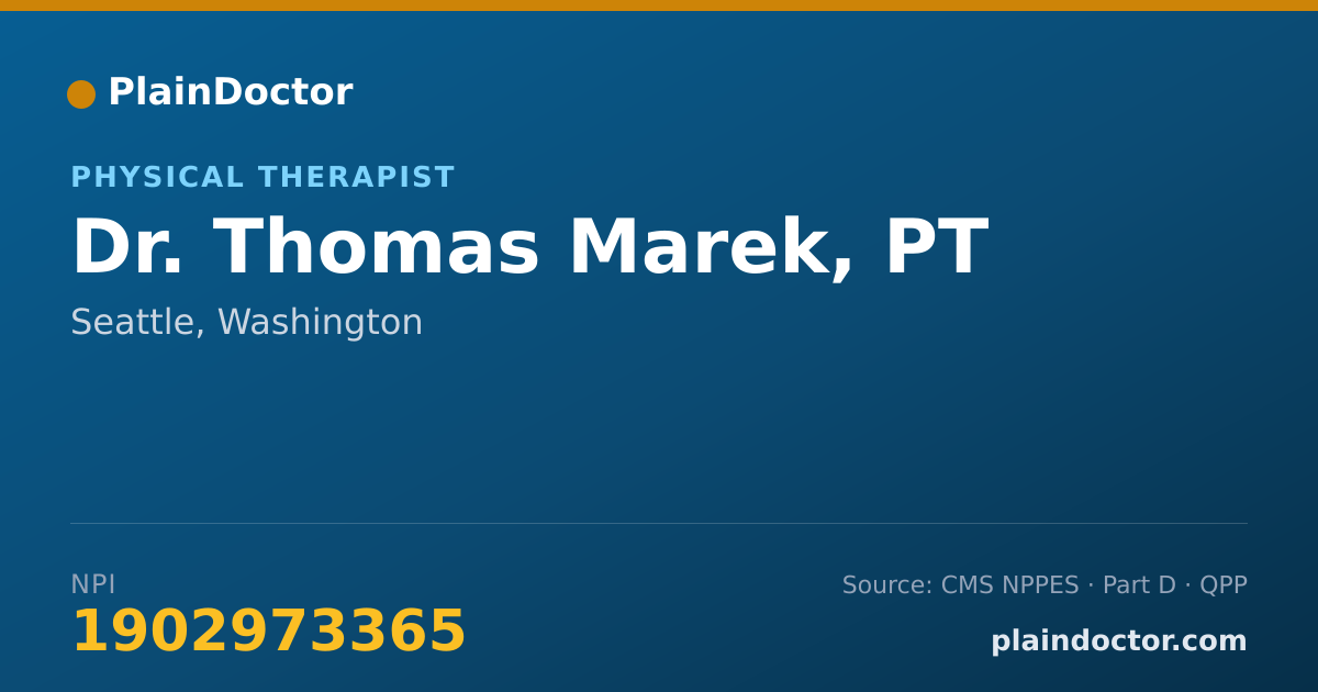 Shareable card for Thomas Marek, PT - Physical Therapist, Seattle, WA