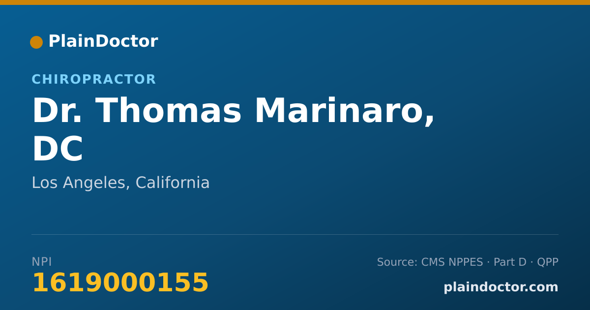 Shareable card for Thomas Marinaro, DC - Chiropractor, Los Angeles, CA