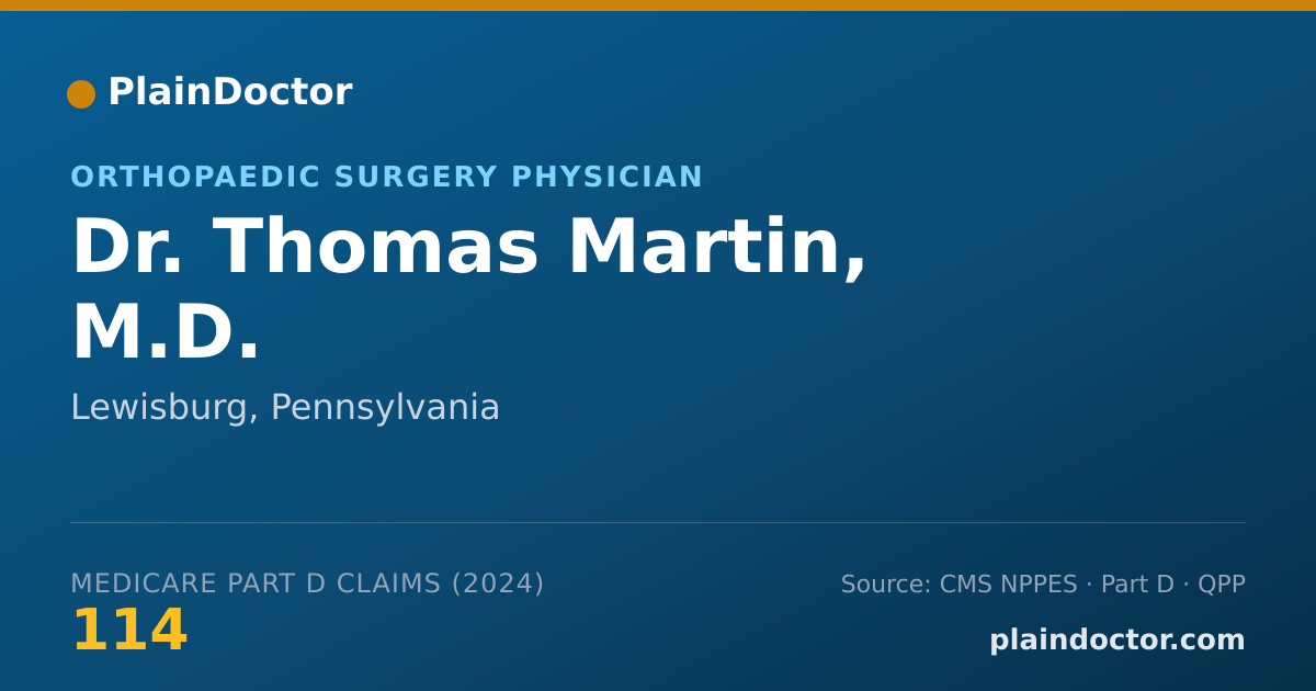 Shareable card for Thomas Martin, M.D. - Orthopaedic Surgery Physician, Lewisburg, PA