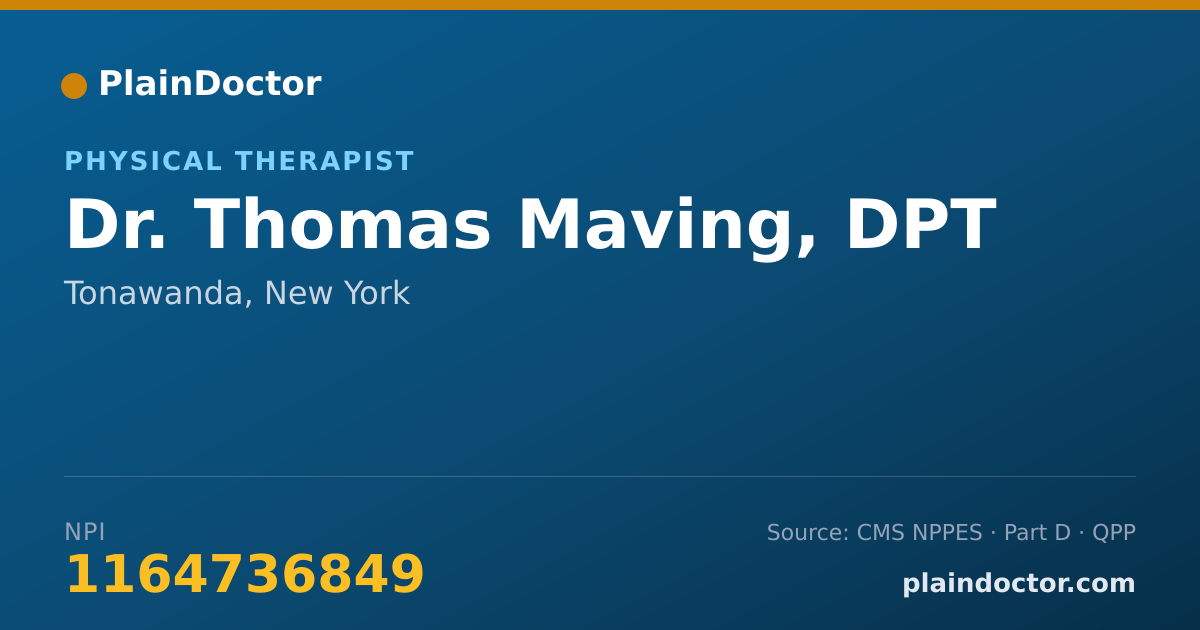Shareable card for Thomas Maving, DPT - Physical Therapist, Tonawanda, NY