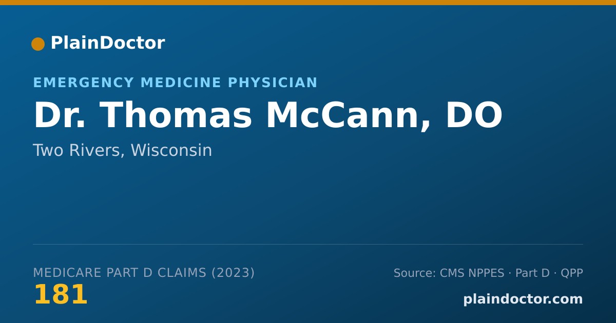 Shareable card for Thomas McCann, DO - Emergency Medicine Physician, Two Rivers, WI