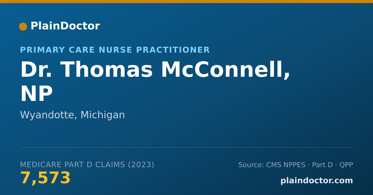 Shareable card for Thomas McConnell, NP - Primary Care Nurse Practitioner, Wyandotte, MI