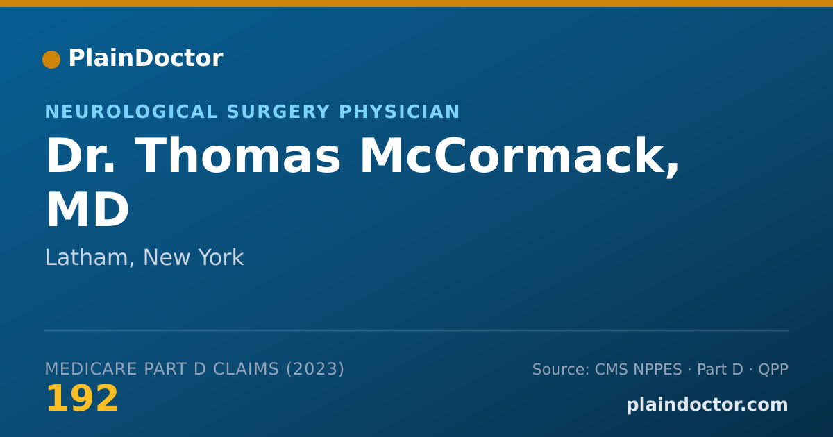 Shareable card for Thomas McCormack, MD - Neurological Surgery Physician, Latham, NY