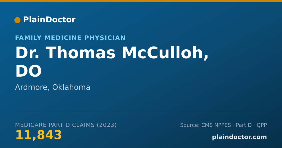 Shareable card for Thomas McCulloh, DO - Family Medicine Physician, Ardmore, OK