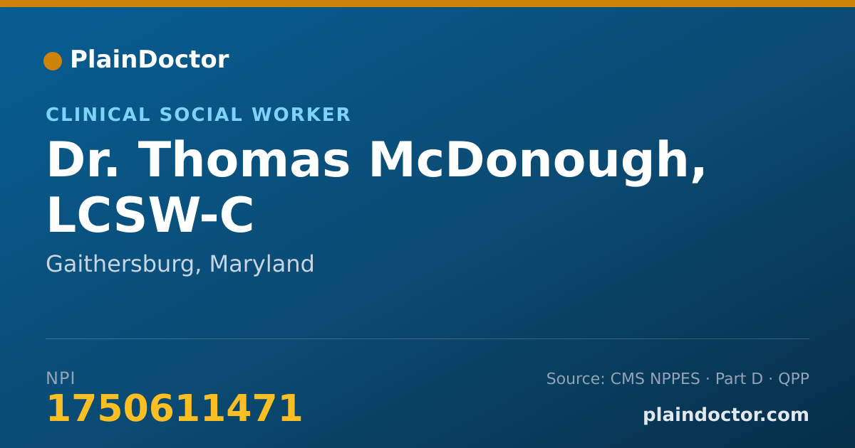 Shareable card for Thomas McDonough, LCSW-C - Clinical Social Worker, Gaithersburg, MD