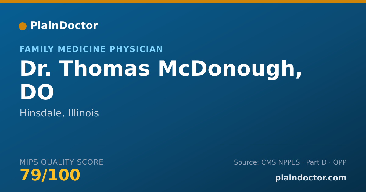 Shareable card for Thomas McDonough, DO - Family Medicine Physician, Hinsdale, IL