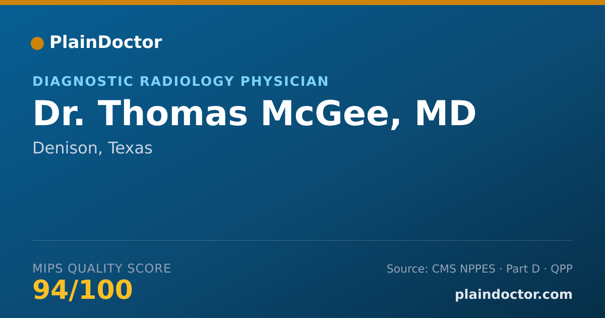 Shareable card for Thomas McGee, MD - Specialist, Denison, TX