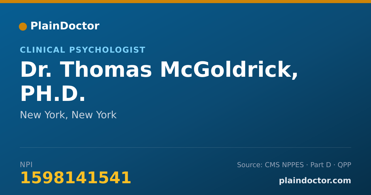 Shareable card for Thomas McGoldrick, PH.D. - Clinical Psychologist, New York, NY