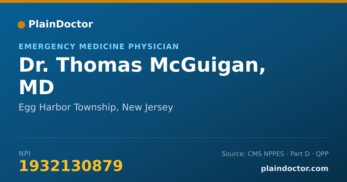 Shareable card for Thomas McGuigan, MD - Emergency Medicine Physician, Egg Harbor Township, NJ