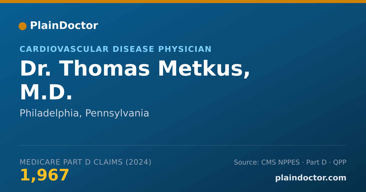 Shareable card for Thomas Metkus, M.D. - Cardiovascular Disease Physician, Philadelphia, PA
