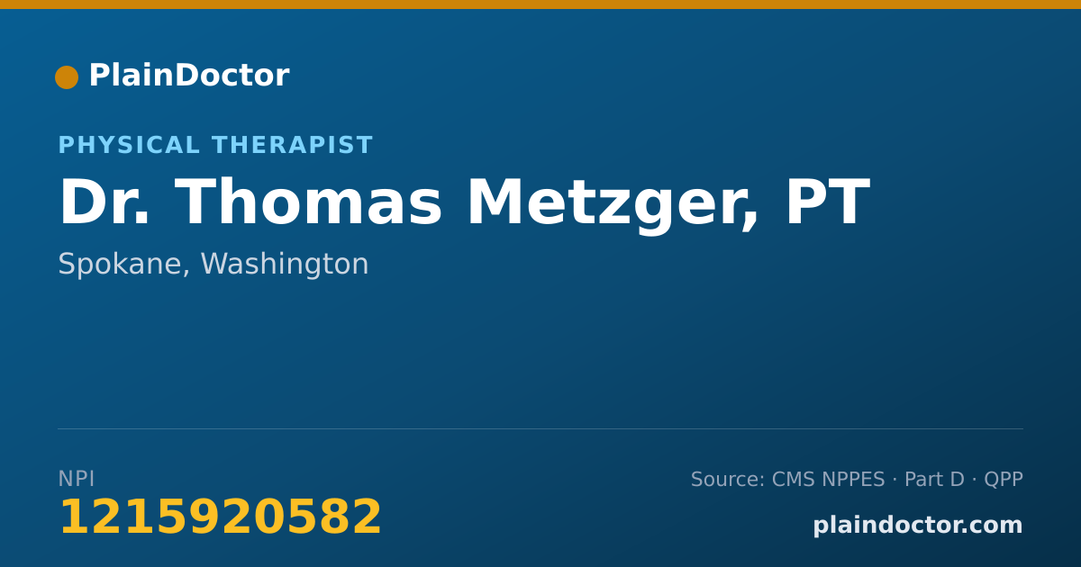Shareable card for Thomas Metzger, PT - Physical Therapist, Spokane, WA
