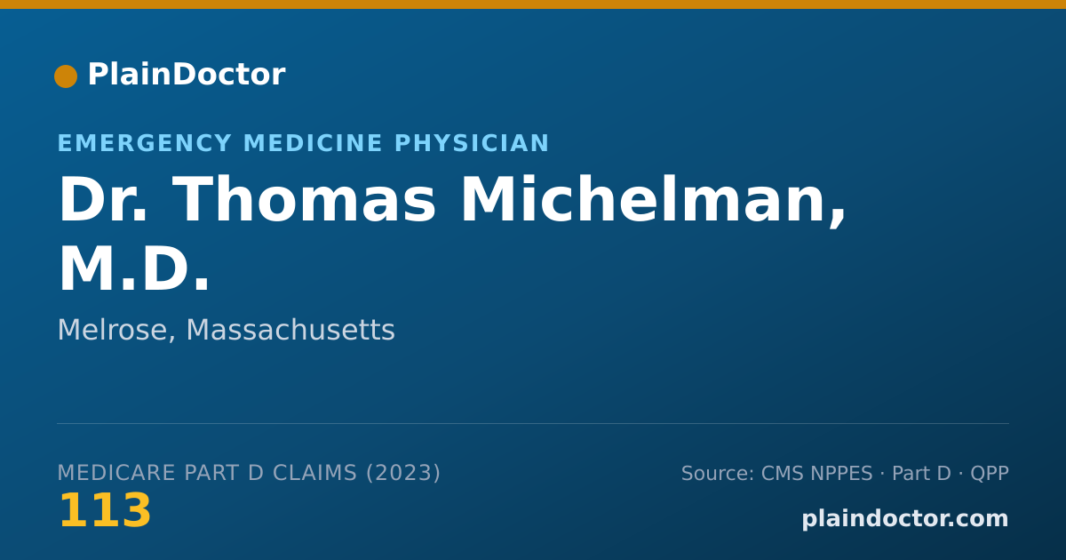 Shareable card for Thomas Michelman, M.D. - Emergency Medicine Physician, Melrose, MA