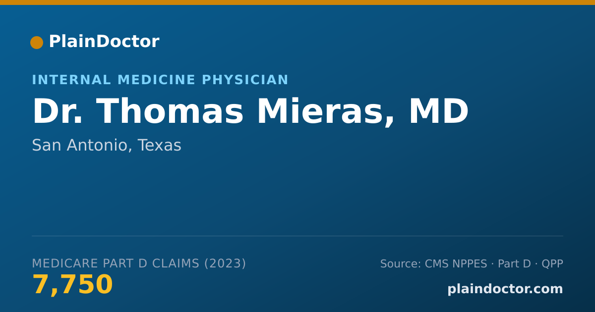 Shareable card for Thomas Mieras, MD - Internal Medicine Physician, San Antonio, TX