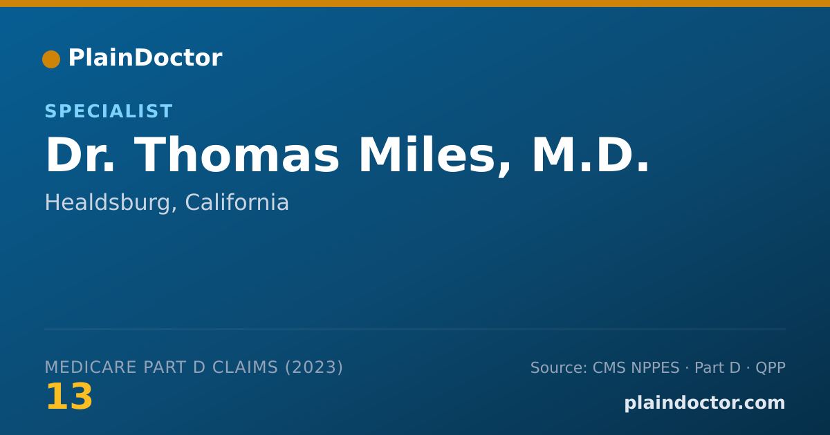 Shareable card for Thomas Miles, M.D. - Specialist, Healdsburg, CA