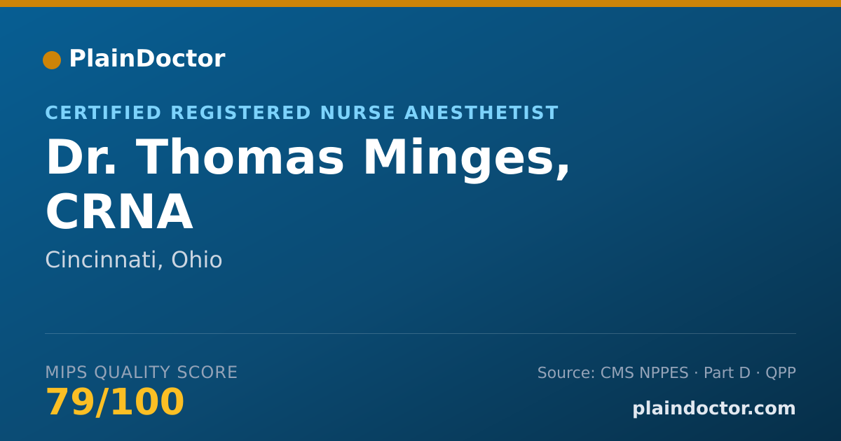 Shareable card for Thomas Minges, CRNA - Certified Registered Nurse Anesthetist, Cincinnati, OH