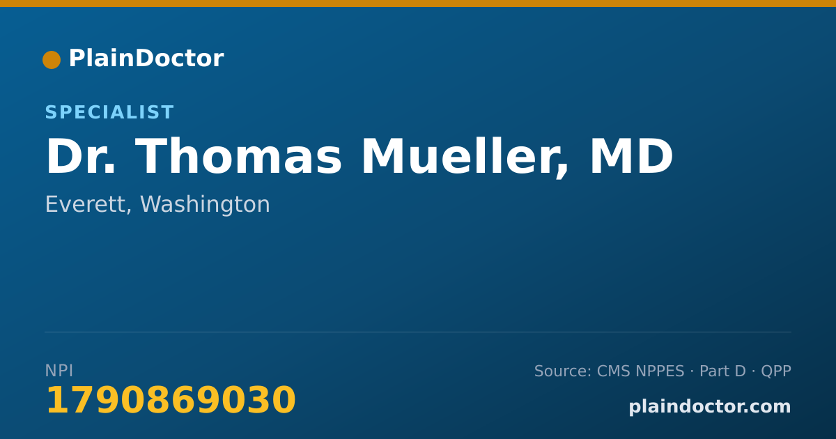 Shareable card for Thomas Mueller, MD - Specialist, Everett, WA
