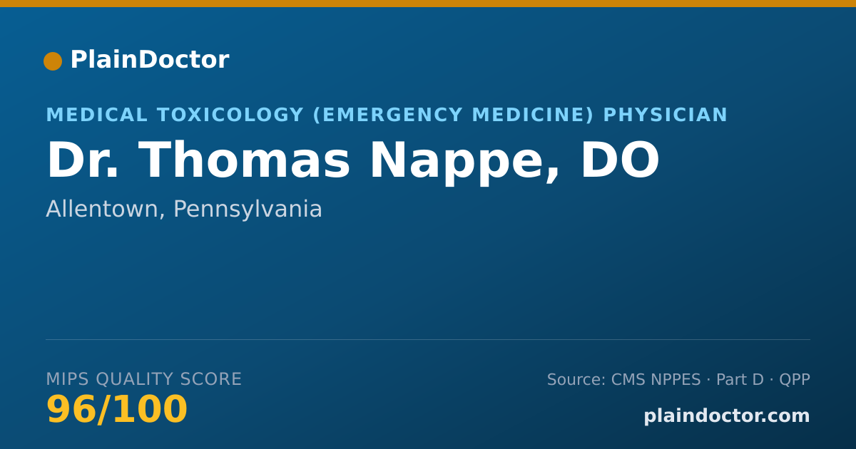 Shareable card for Thomas Nappe, DO - Emergency Medicine Physician, Allentown, PA