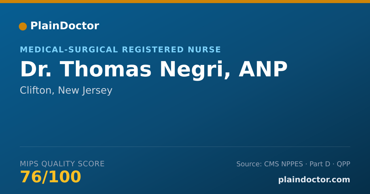 Shareable card for Thomas Negri, ANP - Medical-Surgical Registered Nurse, Clifton, NJ