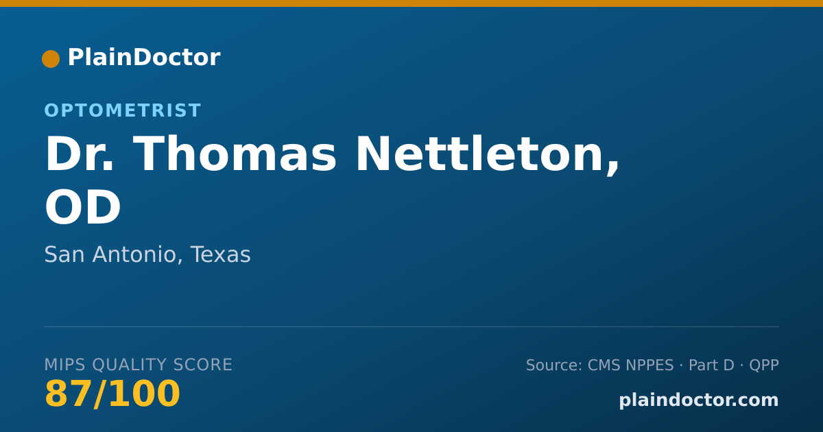 Shareable card for Thomas Nettleton, OD - Optometrist, San Antonio, TX