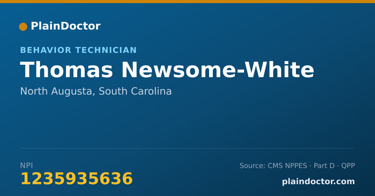 Shareable card for Thomas Newsome-White - Behavior Technician, North Augusta, SC
