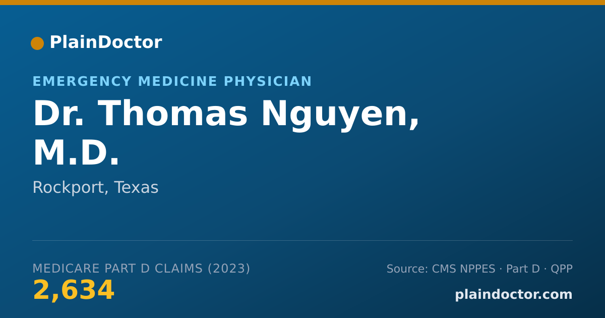 Shareable card for Thomas Nguyen, M.D. - Emergency Medicine Physician, Rockport, TX