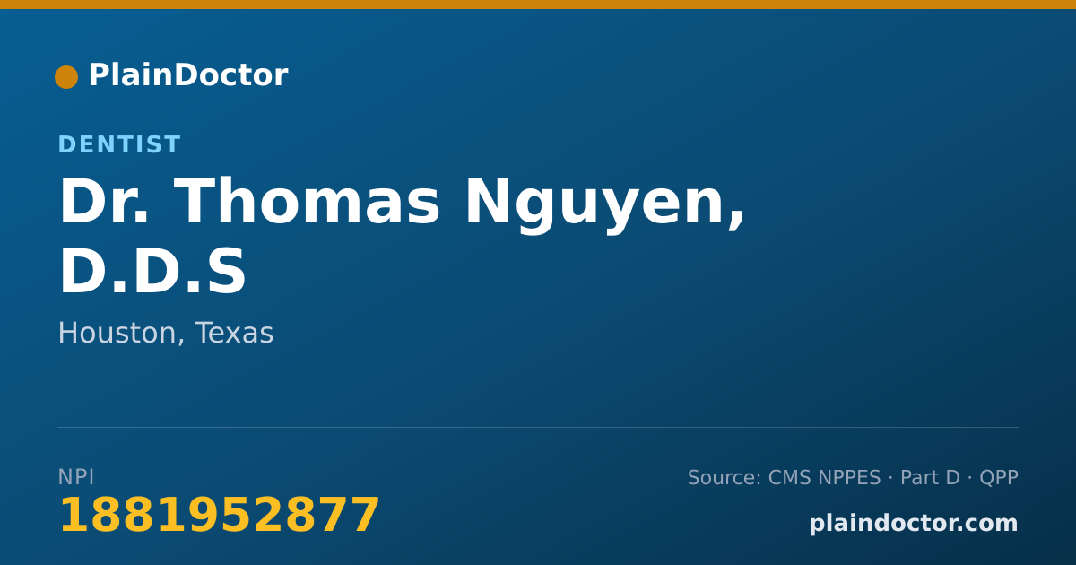 Shareable card for Thomas Nguyen, D.D.S - Dentist, Houston, TX