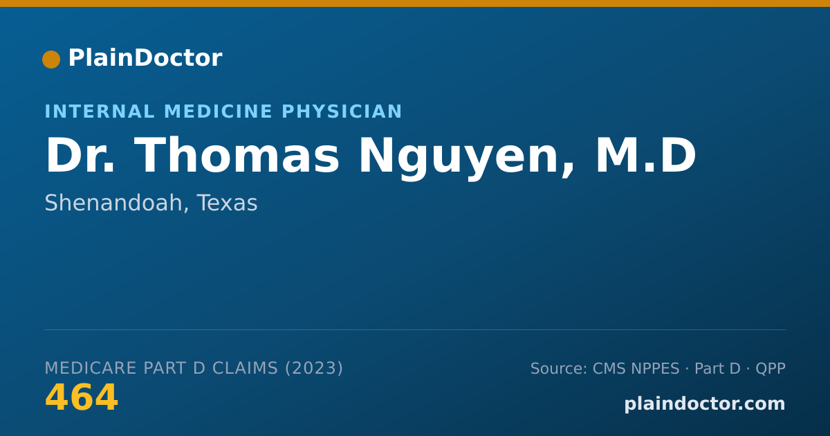 Shareable card for Thomas Nguyen, M.D - Internal Medicine Physician, Shenandoah, TX