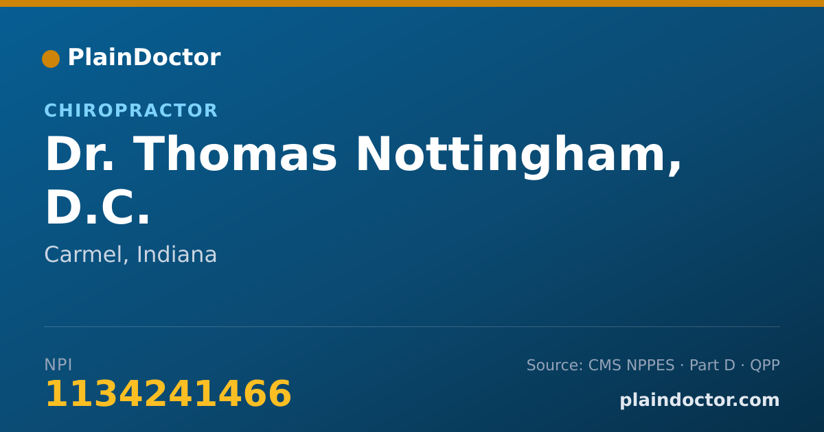 Shareable card for Thomas Nottingham, D.C. - Chiropractor, Carmel, IN