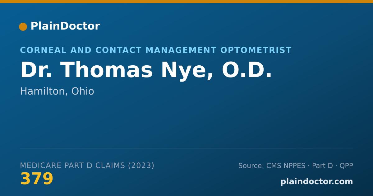 Shareable card for Thomas Nye, O.D. - Corneal and Contact Management Optometrist, Hamilton, OH