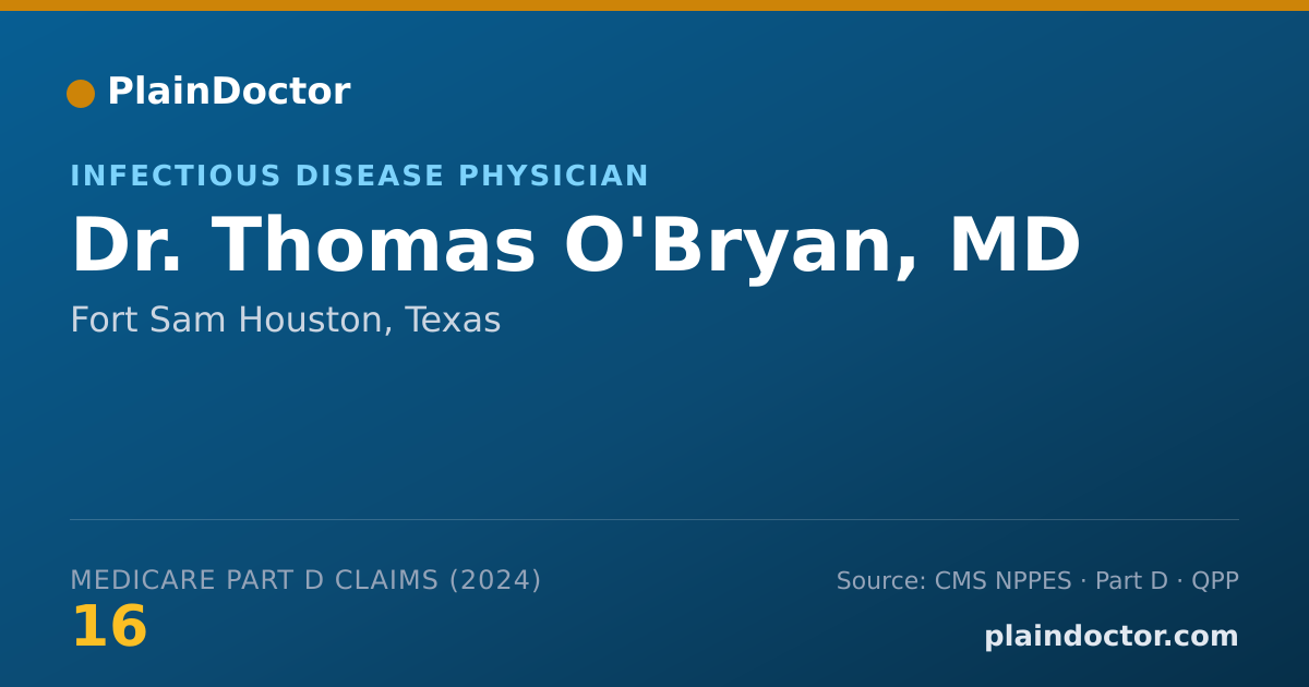 Shareable card for Thomas O'Bryan, MD - Infectious Disease Physician, Fort Sam Houston, TX