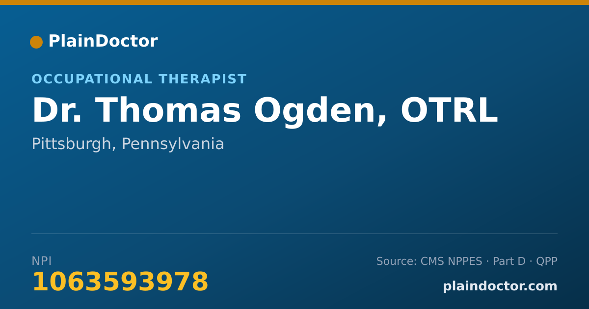 Shareable card for Thomas Ogden, OTRL - Occupational Therapist, Pittsburgh, PA