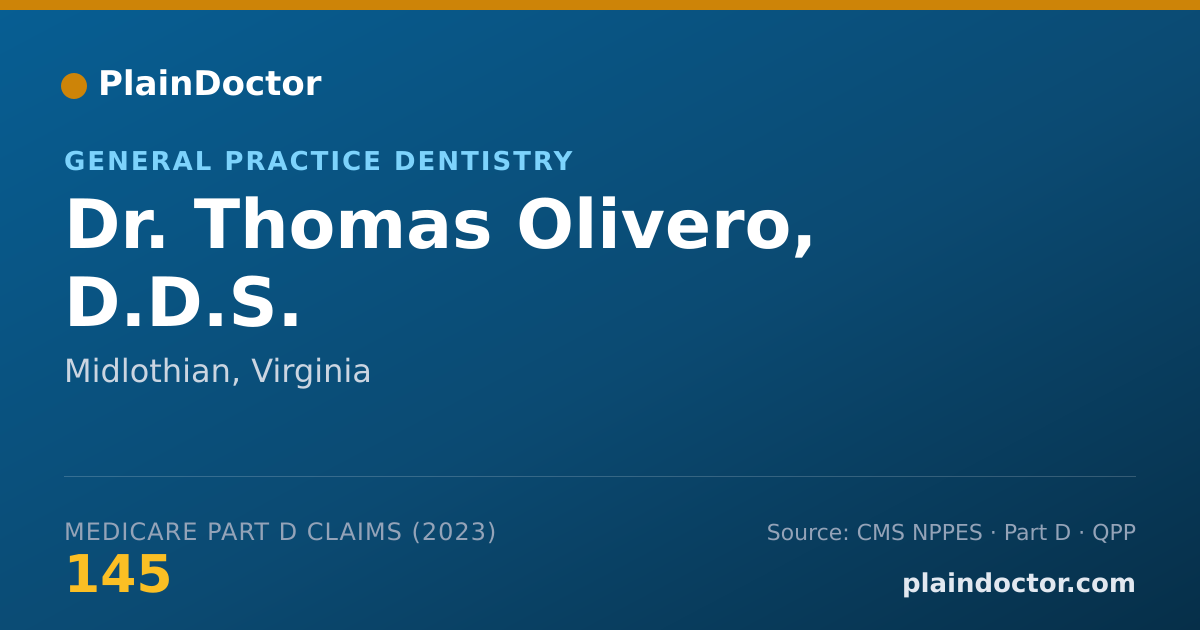 Shareable card for Thomas Olivero, D.D.S. - General Practice Dentistry, Midlothian, VA