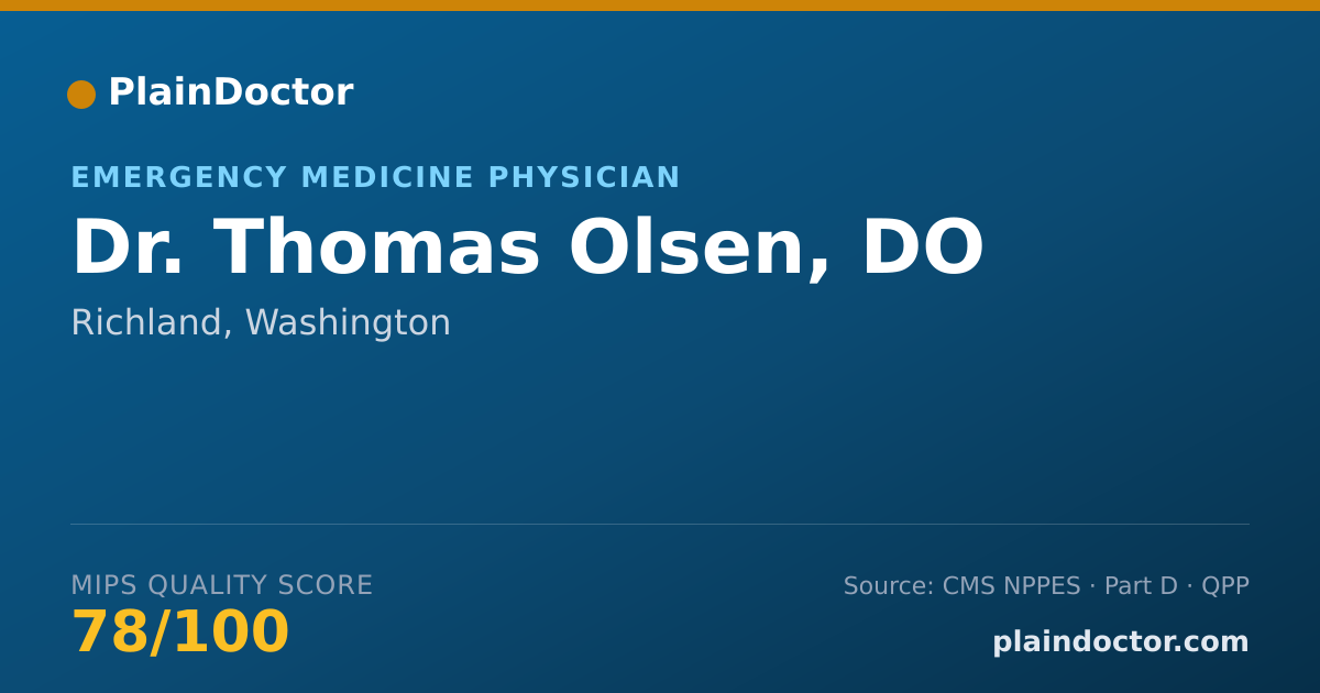 Shareable card for Thomas Olsen, DO - Emergency Medicine Physician, Richland, WA